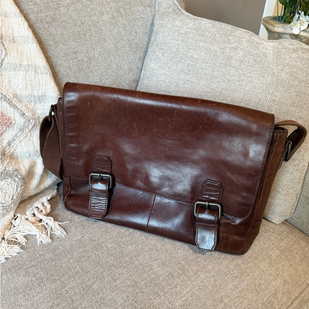 Brown Leather Messenger Bag